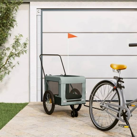 vidaXL Pet Bike Trailer Bicycle Cargo Dog Stroller Oxford Fabric and Iron