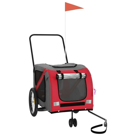 vidaXL Pet Bike Trailer Dog Cargo Bicycle Stroller Oxford Fabric and Iron