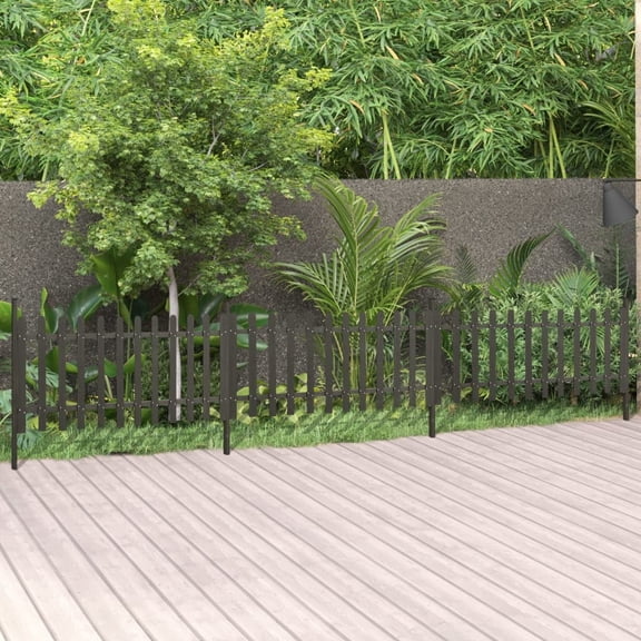 vidaXL Picket Fence Garden Fence Edging Border Fence 3 pcs with Posts WPC