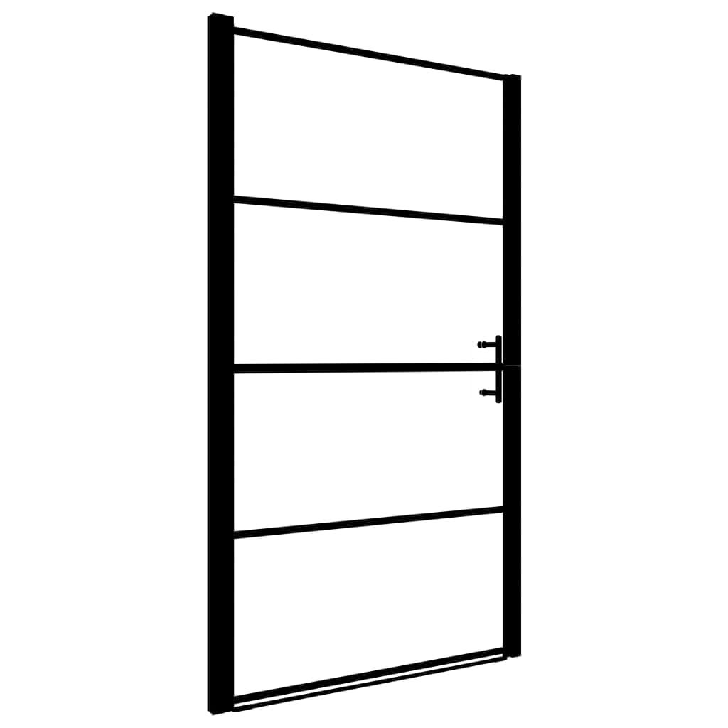 Black Frosted Tempered Glass Shower Door with Aluminum Frame