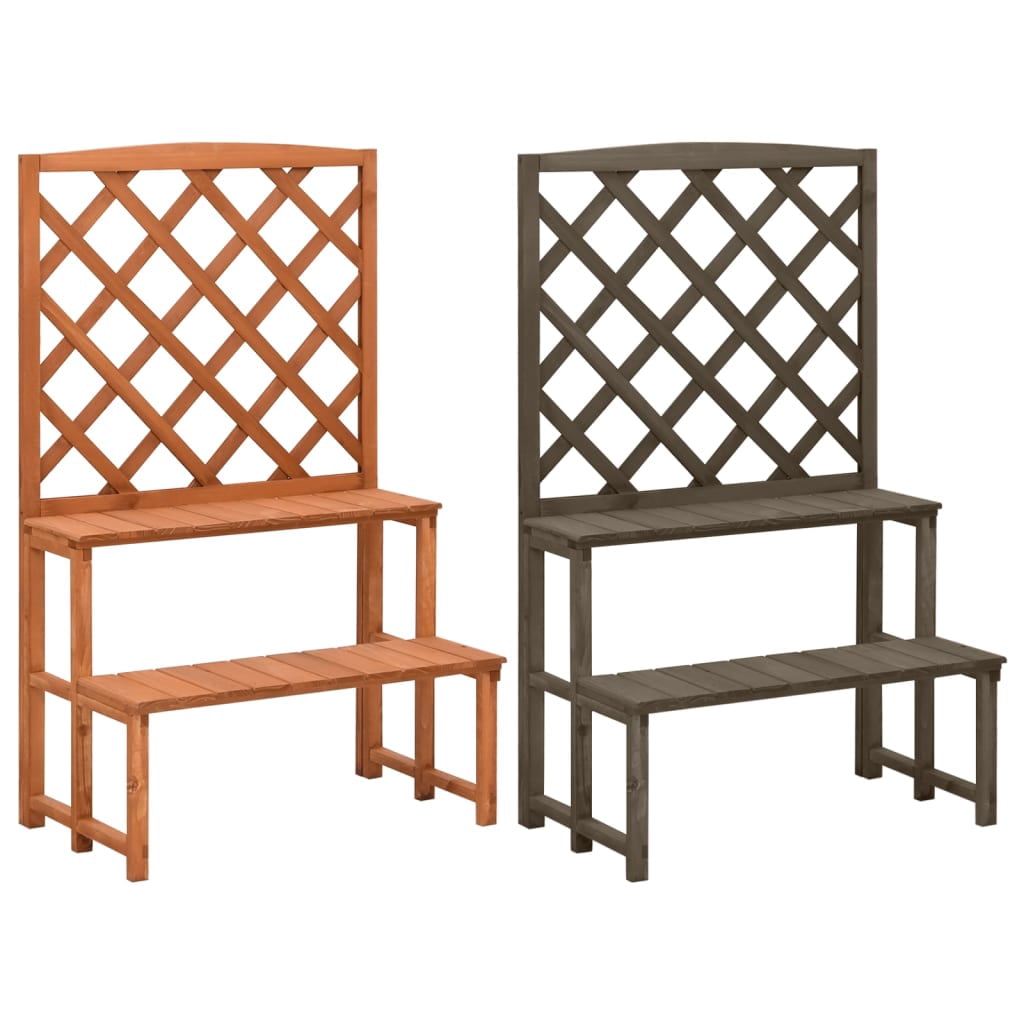 vidaXL Plant Rack 2-Tier Plant Stand with Trellis Flower Pot Stand ...