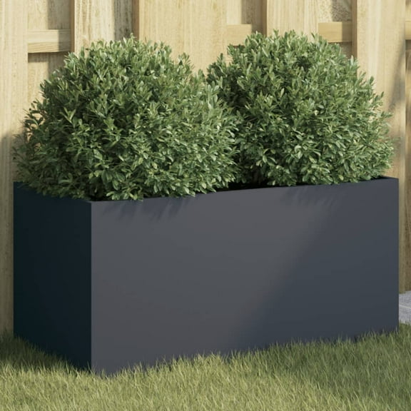 vidaXL Planter Anthracite Cold-rolled steel Medium Decorative Inlays