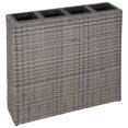 thumbnail image 1 of vidaXL Planter Patio Outdoor Flower Box with Removable Inner Pots Poly Rattan, 1 of 19