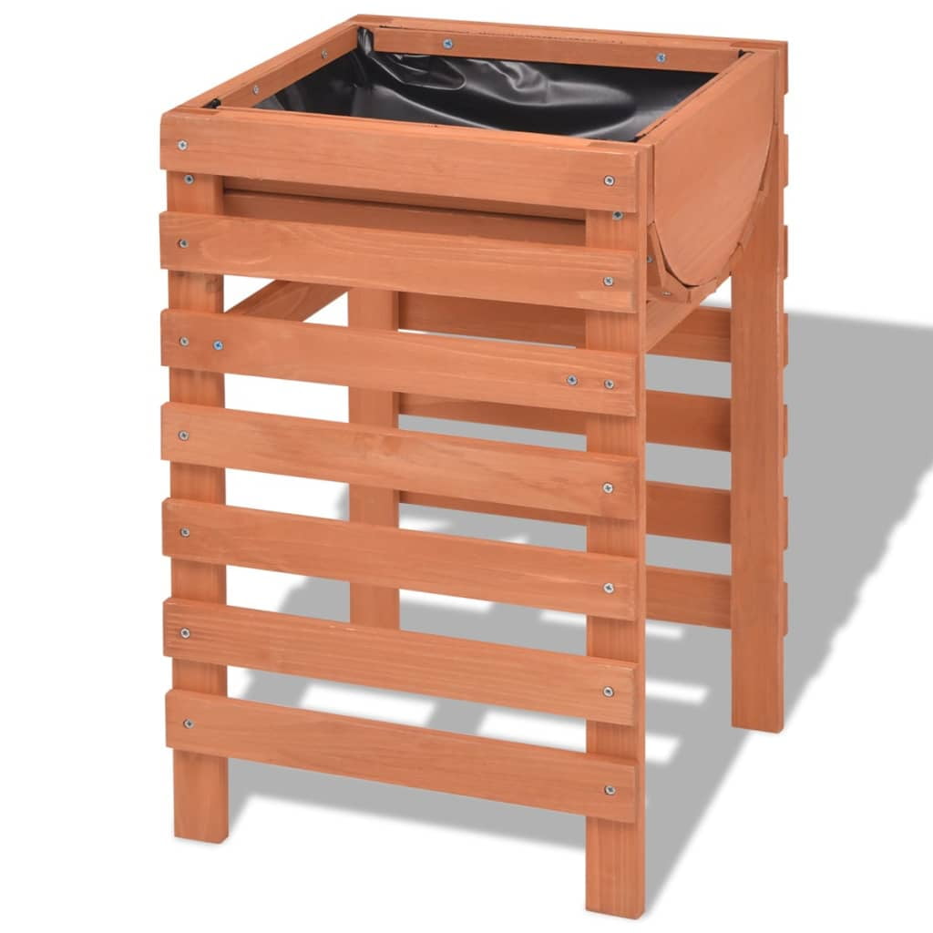 Solid Fir Wood Raised Planter Box for Indoor/Outdoor Use