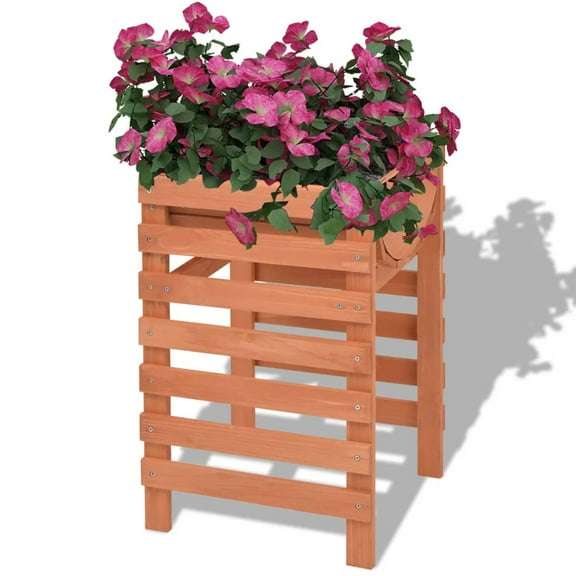 vidaXL Planter Raised Flower Bed with Lining Patio Plant Box Solid Fir Wood
