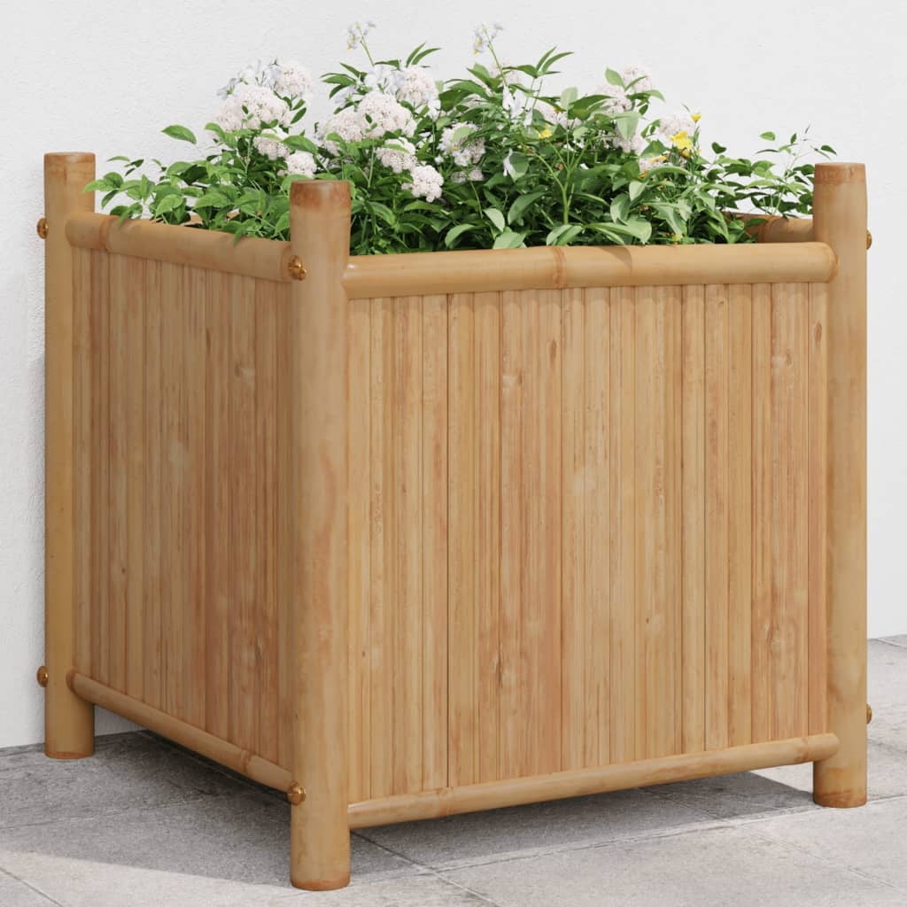 VidaXL 15.7" Bamboo Raised Garden Bed Planter for Outdoor Balcony
