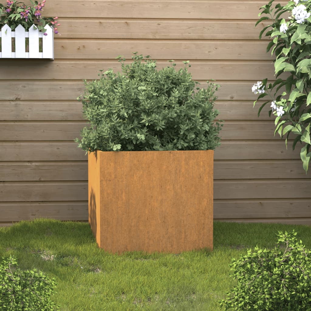 vidaXL Planter Rusty Corten Steel Medium Durable Planter Rectangular ...