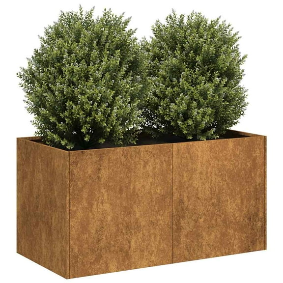 vidaXL Planter Rusty Weathering Steel Large Decorative Inlays Planter