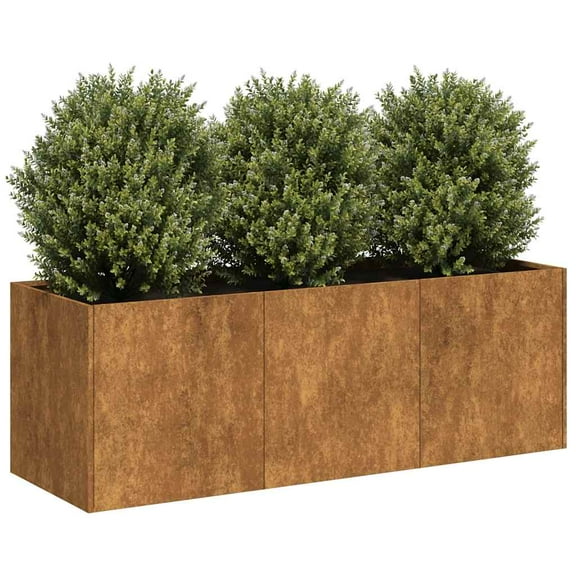 vidaXL Planter Rusty Weathering Steel Large Planter Rectangular