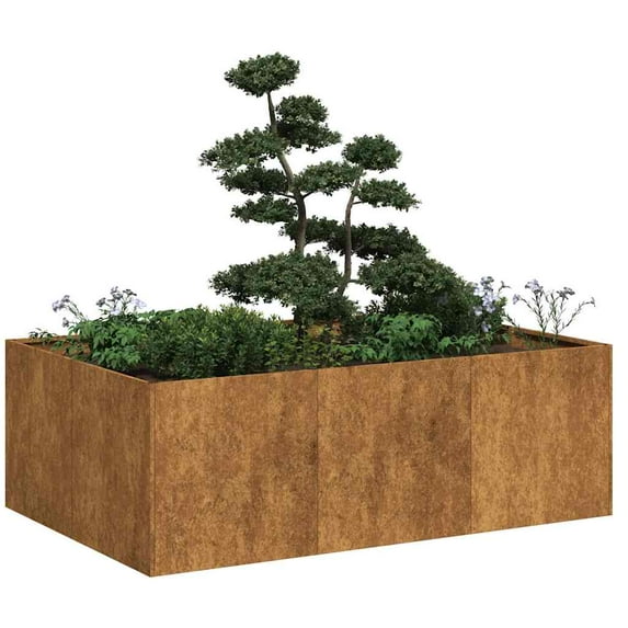 vidaXL Planter Rusty Weathering steel Large Decorative Inlays Planter