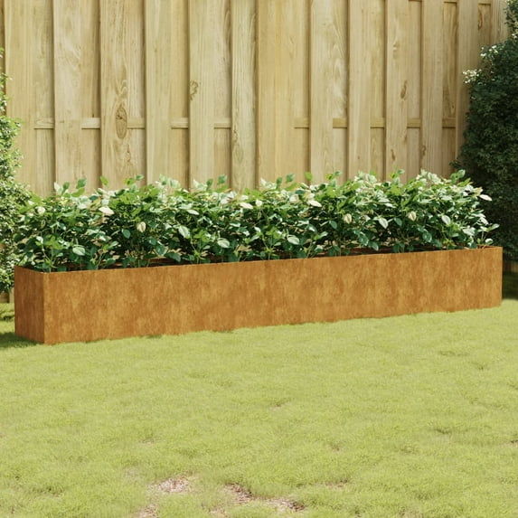 vidaXL Planter Stand Outdoor Raised Garden Bed for Vegetables Corten Steel