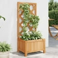 thumbnail image 1 of vidaXL Planter with Trellis Brown Solid Wood Fir, 1 of 7