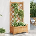 thumbnail image 1 of vidaXL Planter with Trellis Brown Solid Wood Fir, 1 of 7