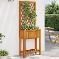 vidaXL Planter with Trellis and Shelf 21.7"x11.6"x59.8" Solid Wood Acacia
