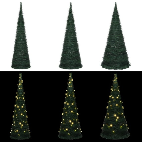 vidaXL Pop-up String Artificial Pre-lit Christmas Tree Xmas Decoration Green