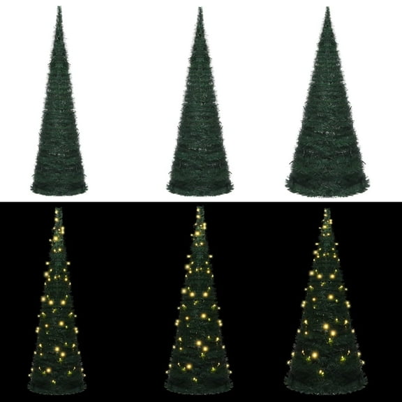 vidaXL Pop-up String Artificial Pre-lit Christmas Tree Xmas Decoration Green