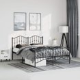 thumbnail image 1 of vidaXL Queen Metal Bed Frame with Headboard & Footboard, Sturdy Steel, Black, No Mattress, 1 of 9