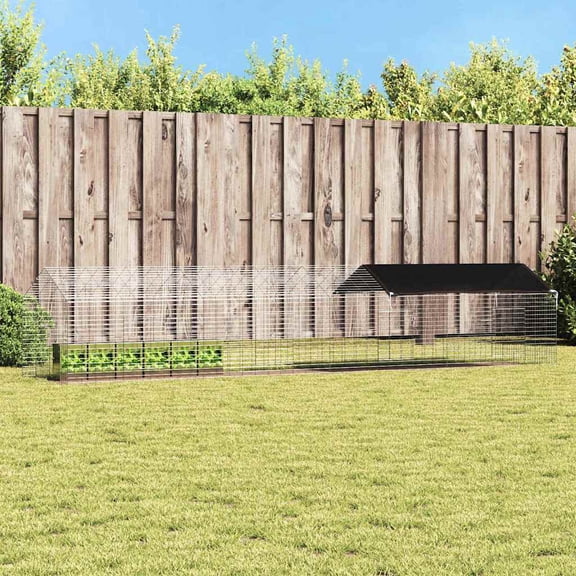 vidaXL Rabbit Cage Silver 400 x 78 x 78 cm Galvanised Steel