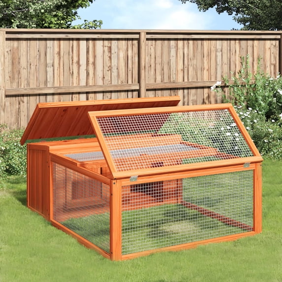 vidaXL Rabbit Hutch Brown 46.3