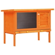 vidaXL Pull Out Tray Outdoor Large Wooden Rabbit Cage 35.4 x 17.7 x 25.8