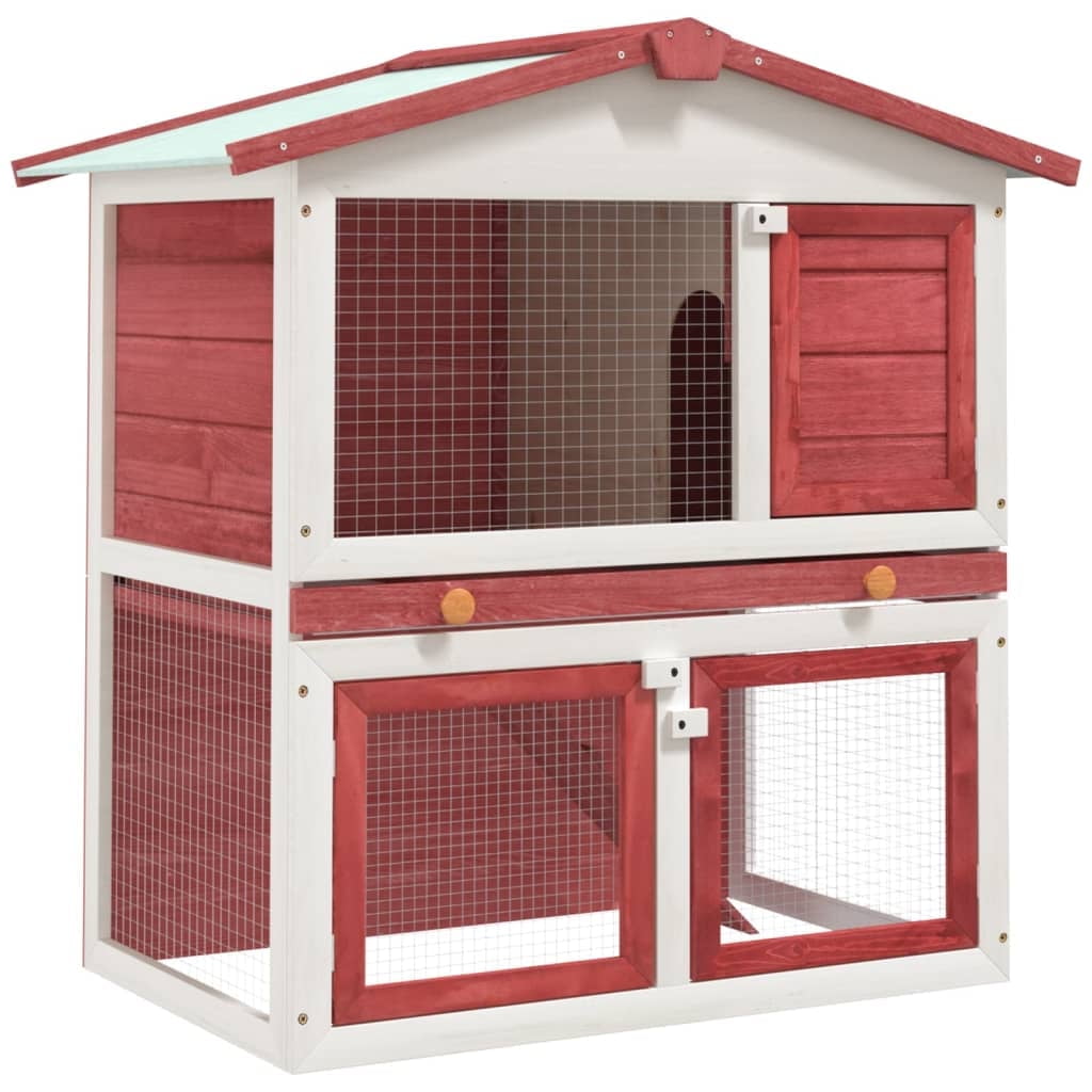 vidaXL Rabbit Hutch Bunny Cage with Pull Out Tray Pet House Solid Pine Wood