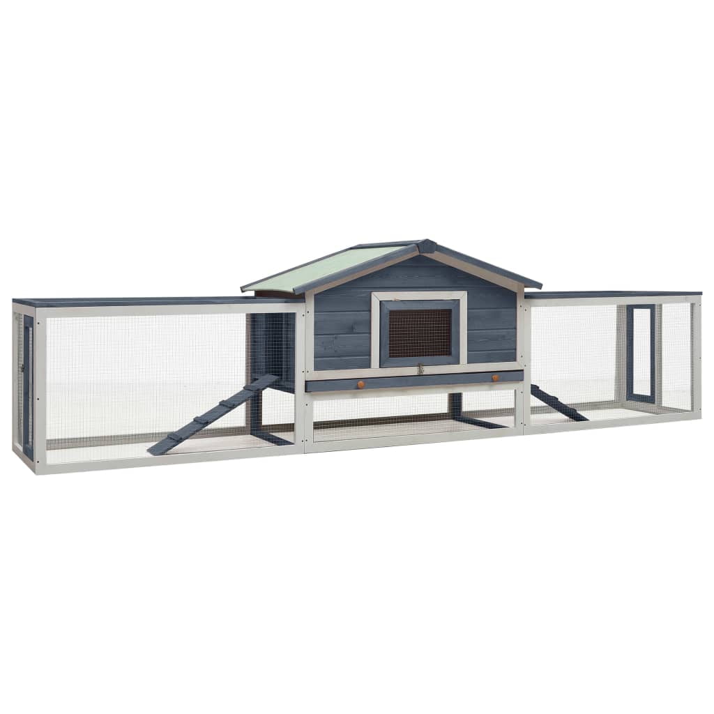 vidaXL Rabbit Hutch Bunny Cage with Pull Out Tray Rabbit Enclosure ...