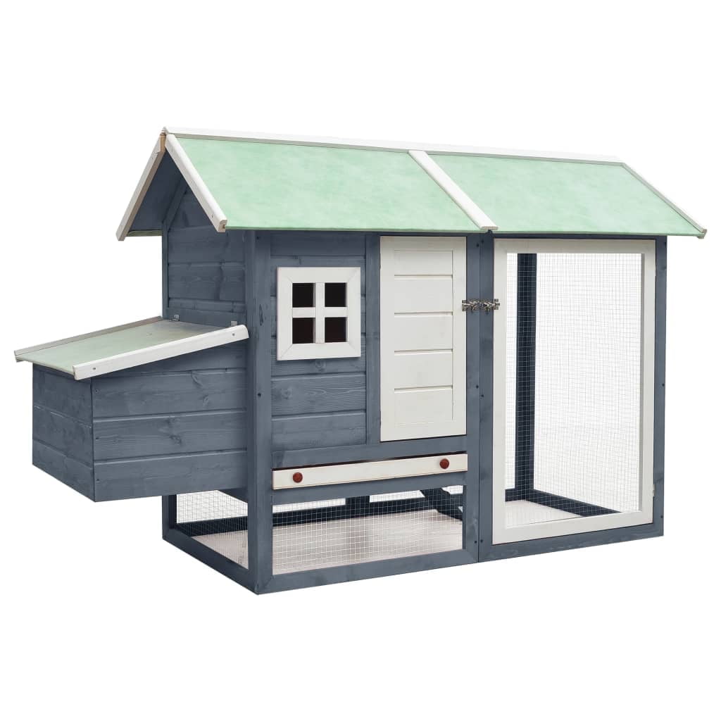 vidaXL Rabbit Hutch Bunny Cage with Pull Out Tray Rabbit Enclosure Solid Wood