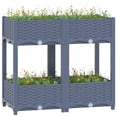 thumbnail image 1 of vidaXL Raised Bed Blue Grey Polypropylene (PP) Large Planter Box 31.5"x15.7"x28", 1 of 5