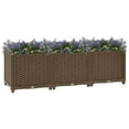 thumbnail image 1 of vidaXL Raised Bed Brown Polypropylene Large Sturdy Rectangulard 47.2"x15.7"x15", 1 of 7