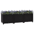 thumbnail image 1 of VidaXL 47.2" x 15.7" x 15" Black Polypropylene Solid Print Planter Boxes, 1 of 7