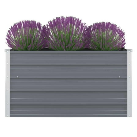 vidaXL Raised Garden Bed 39.4"x39.4"x17.7" Galvanized Steel Gray 7022