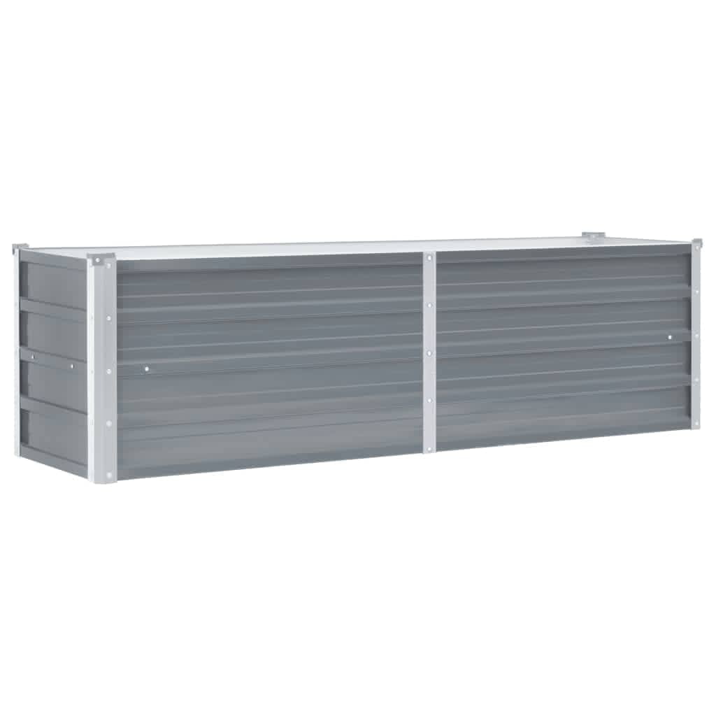 Galvanized Steel Large Outdoor Garden Planter in Gray