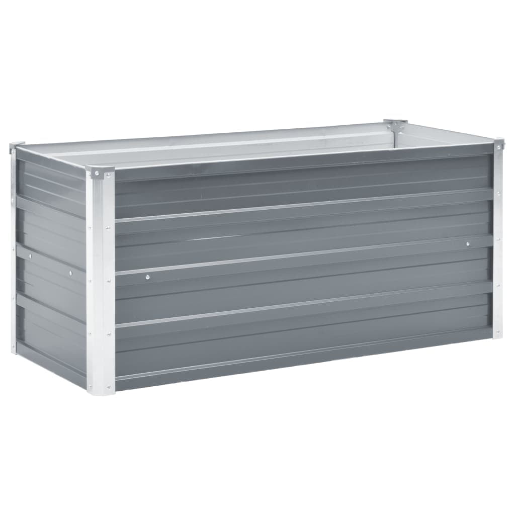 Gray Galvanized Steel Raised Garden Bed Planter, 39.4" x 15.7" x 17.7"