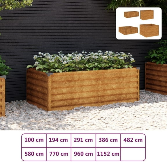 vidaXL Raised Garden Bed Outdoor Planter Box Stand Garden Pot Corten Steel