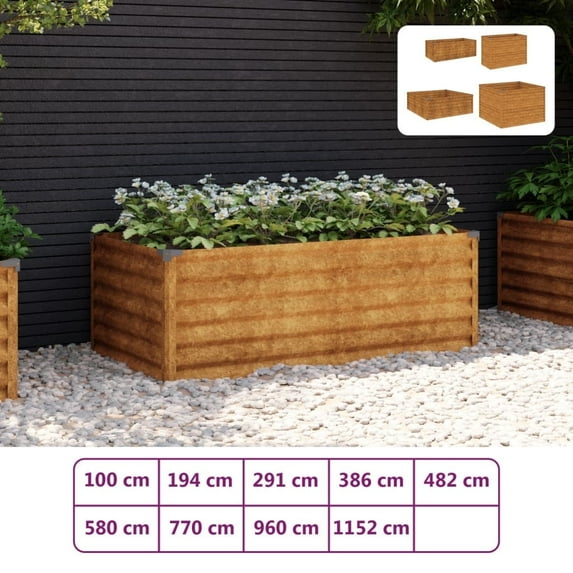 vidaXL Raised Garden Bed Outdoor Planter Box Stand Garden Pot Corten Steel