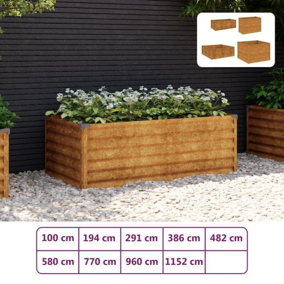 vidaXL Raised Garden Bed Outdoor Planter Box Stand Garden Pot Corten Steel
