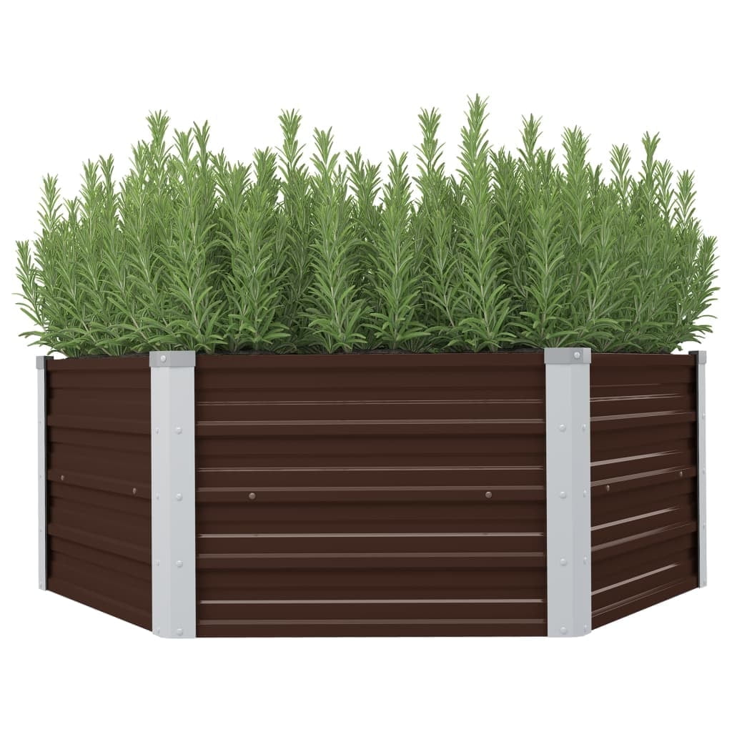 vidaXL Raised Garden Bed Patio Raised Flower Bed Galvanized Steel Planter