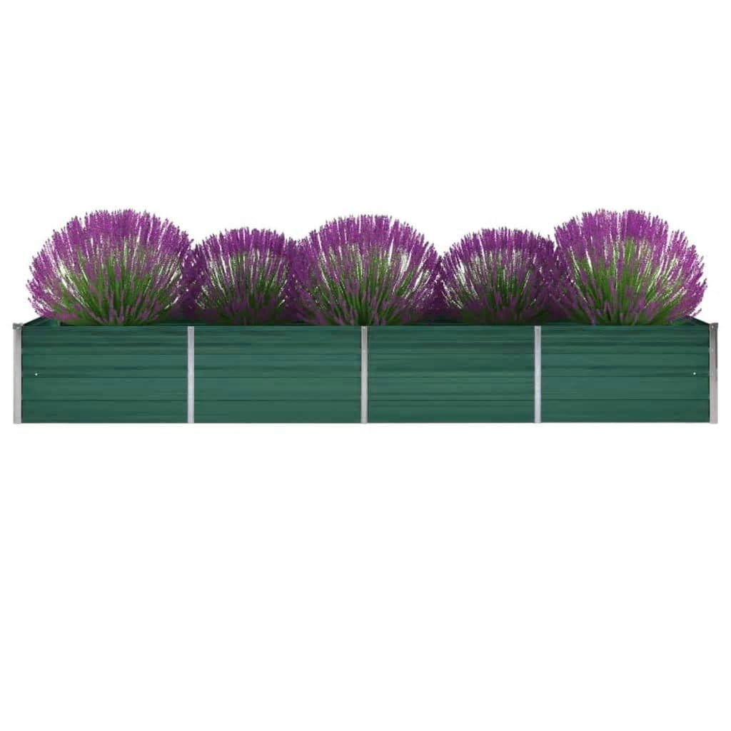 Green Galvanized Steel Outdoor Raised Garden Bed, 126" x 31.5"