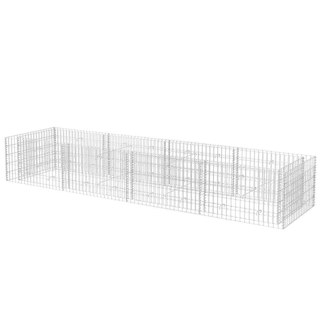 Large Silver Galvanized Steel Gabion Raised Bed Planter