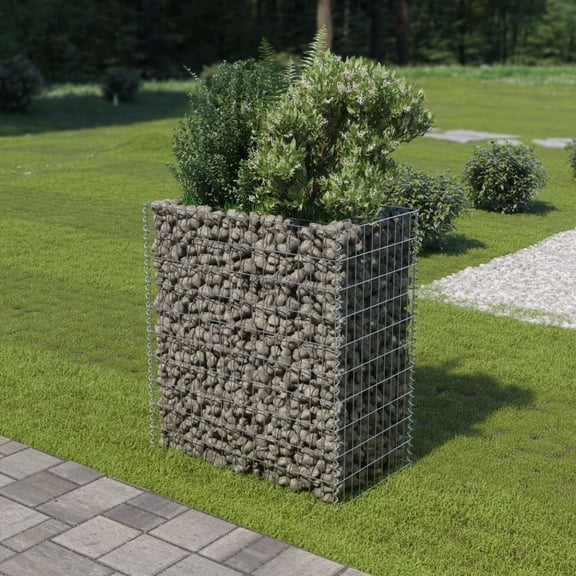 vidaXL Raised Garden Bed Raised Flower Bed Gabion Basket Galvanized Steel