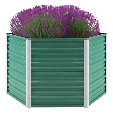 vidaXL Raised Garden Bed Raised Flower Bed Galvanized Steel Outdoor Planter