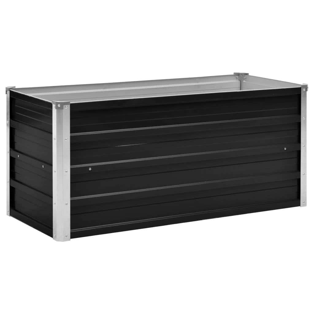 vidaXL Raised Garden Bed Raised Flower Bed Galvanized Steel Planter Anthracite