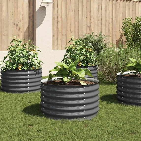 vidaXL Raised Garden Bed Raised Flower Bed Raised Garden Box Galvanized Steel