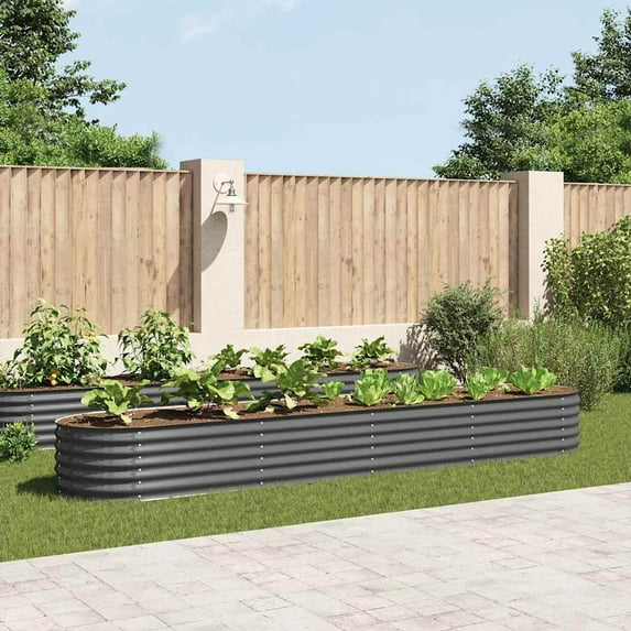 vidaXL Raised Garden Bed Raised Flower Bed Raised Garden Box Galvanized Steel