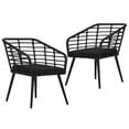 thumbnail image 1 of vidaXL Rattan Dining Chair 2 Pcs Patio Wicker Chair with Cushions Poly Rattan, 1 of 7