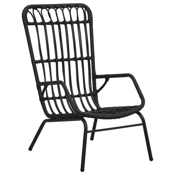 vidaXL Rattan Dining Chair Patio Rattan Wicker Chair with Armrest Poly Rattan