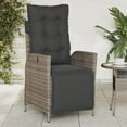 thumbnail image 1 of vidaXL Reclining Patio Chair with Footrest Gray Poly Rattan, 1 of 14