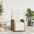 thumbnail image 1 of vidaXL Reclining Patio Chair with Side Table Beige Poly Rattan, 1 of 11