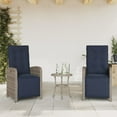 thumbnail image 1 of vidaXL Reclining Patio Chairs 2 pcs with Footrest Gray Poly Rattan, 1 of 11