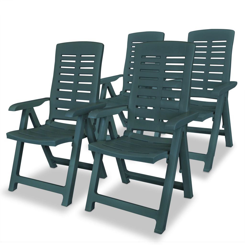 vidaXL Reclining Patio Chairs Outdoor Stack Dining Chair with Armrest Plastic - image 1 of 47